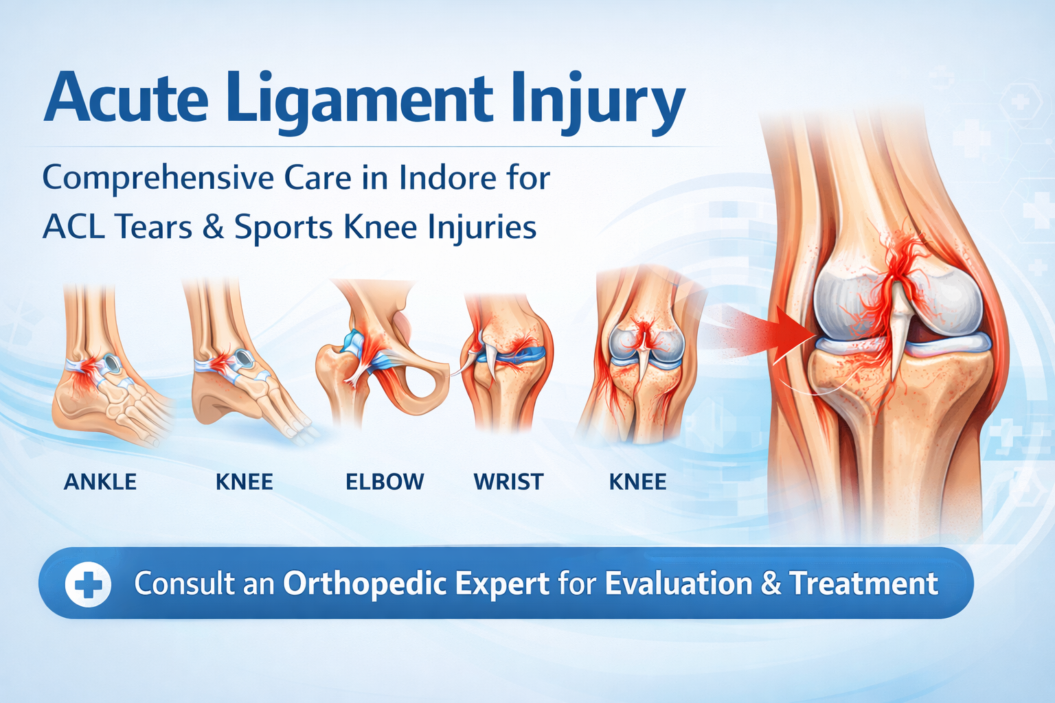 ACL Tear & Acute Ligament Injury Treatment in Indore | Sports Injury Specialist